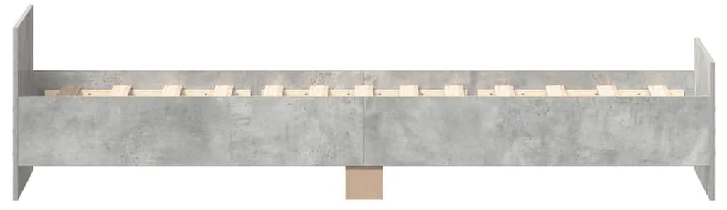 vidaXL Πλαίσιο Κρεβατιού Γκρι Σκυρ. 75x190 εκ. Επεξ. Ξύλο Small Single