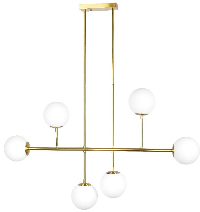 SE 110-6 PRATO PENDANT BRASS GOLD WITH 6 OPAL GLASSES Φ15 Γ4 HOMELIGHTING 77-4491