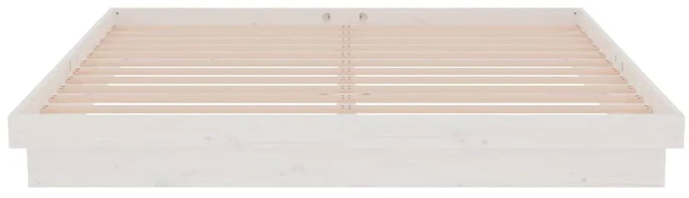 vidaXL Πλαίσιο Κρεβατιού Λευκό 180 x 200 εκ. Μασίφ Ξύλο Super King
