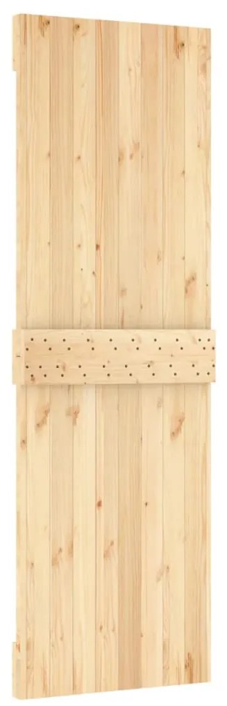 vidaXL Συρόμενη Μεσόπορτα με Μηχανισμό 70 x 210 εκ. Μασίφ Ξύλο Πεύκου