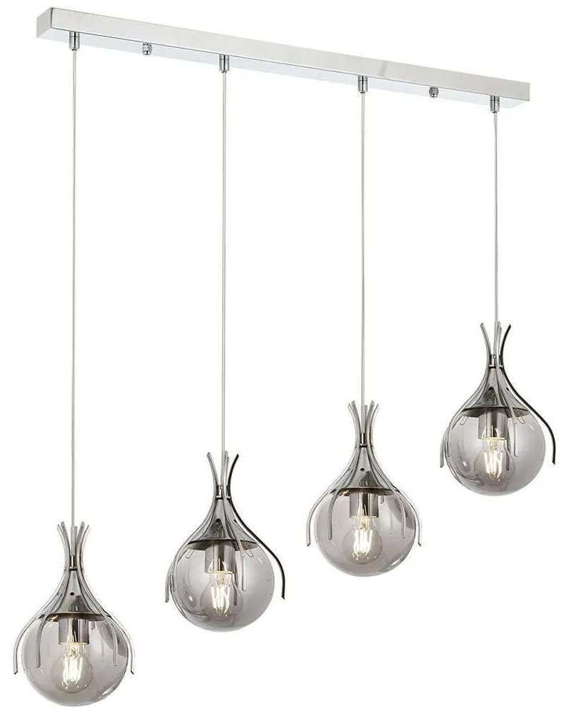 Φωτιστικό Οροφής - Ράγα 683AVN1225 70x13x80cm 4xE27 6W Chrome Opviq