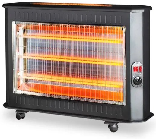 Ηλεκτρική θερμάστρα χαλαζία KUMTEL KS-2710 με 5 λάμπες 2800W χρώμα μαύρο 77x23x58εκ. KS-2710 Megapap-KS-2710-Μαύρο KS-2710