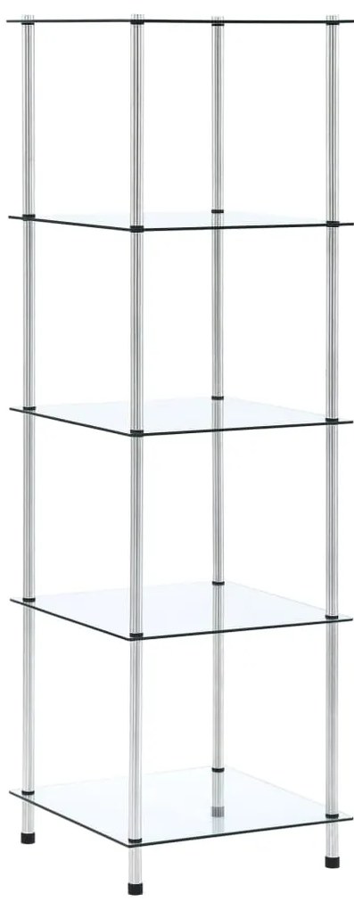 vidaXL Ράφι Διαφανές 5 Επιπέδων 40 x 40 x 130 εκ. από Ψημένο Γυαλί