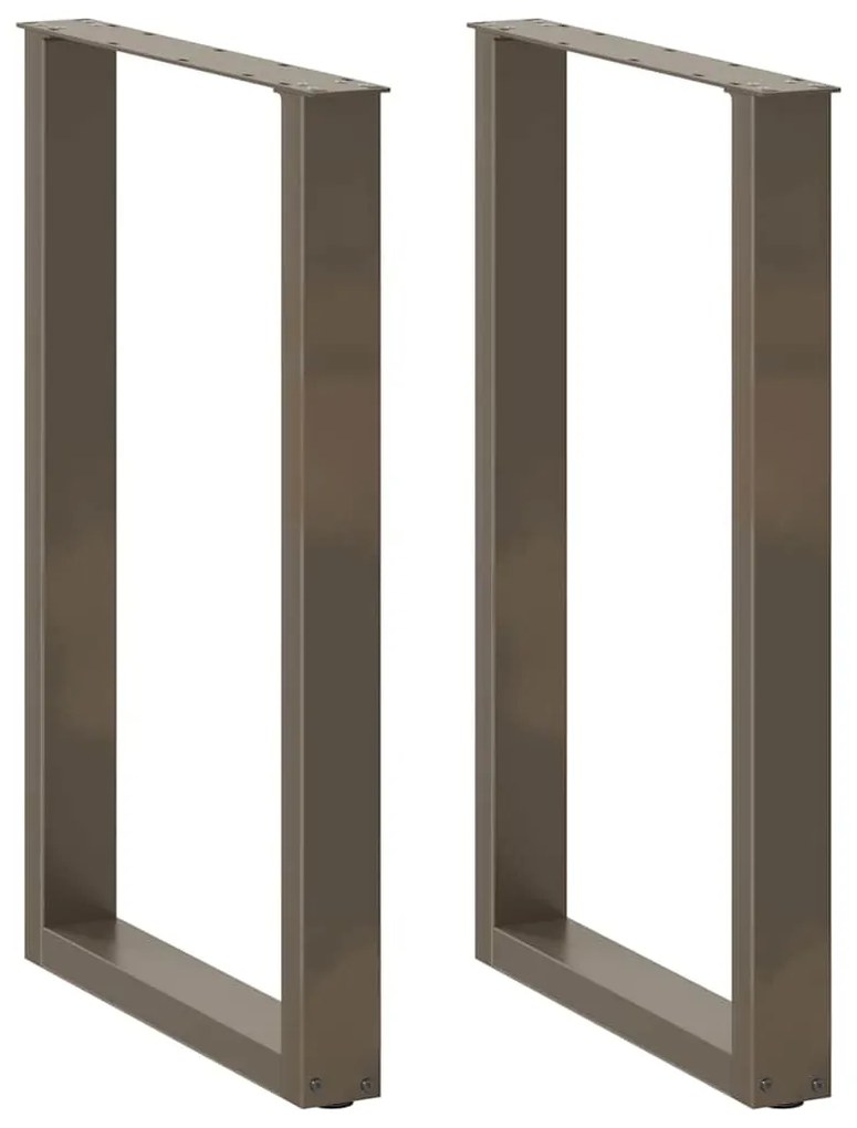 Πόδια Τραπεζιού Μπαρ σε Σχήμα U, 2 τεμ. από Φυσικό Ατσάλι 60x(90-91) εκ. Ατσάλι