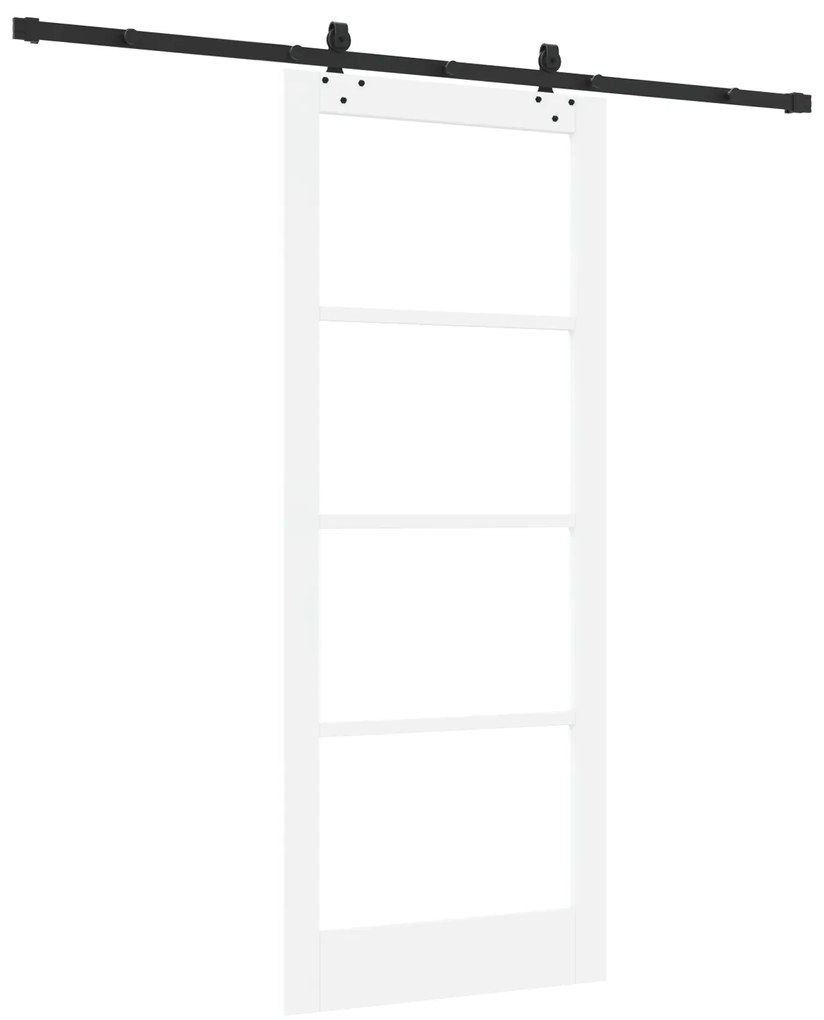 vidaXL Συρόμενη Πόρτα Λευκή 86x211 εκ Συμπαγές Ξύλο Πεύκο