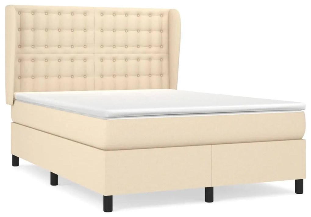 ΚΡΕΒΑΤΙ BOXSPRING ΜΕ ΣΤΡΩΜΑ ΚΡΕΜ 140X190 ΕΚ. ΥΦΑΣΜΑΤΙΝΟ 3128282