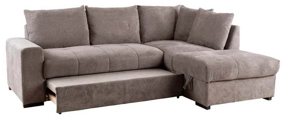 BILL ΚΑΝΑΠΕΣ ΚΡΕΒΑΤΙ ΓΩΝΙΑ ΔΕΞΙΑ TAUPE 241x173x94 - 70-0412