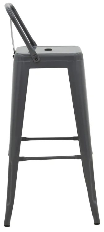 Σκαμπό μπαρ με πλάτη Utopia pakoworld μέταλλο σε ανθρακί απόχρωση 42x42x97εκ