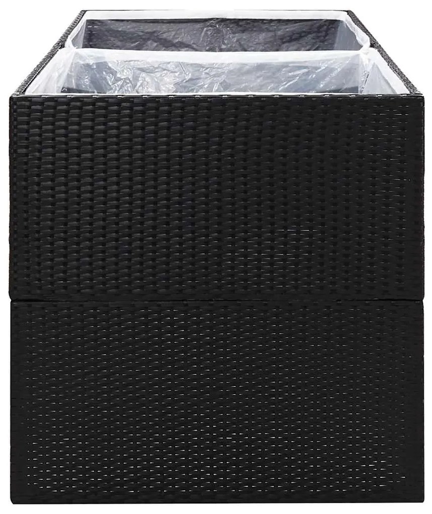 vidaXL Ζαρντινιέρα Κήπου Μαύρη 157 x 80 x 80 εκ. από Συνθετικό Ρατάν