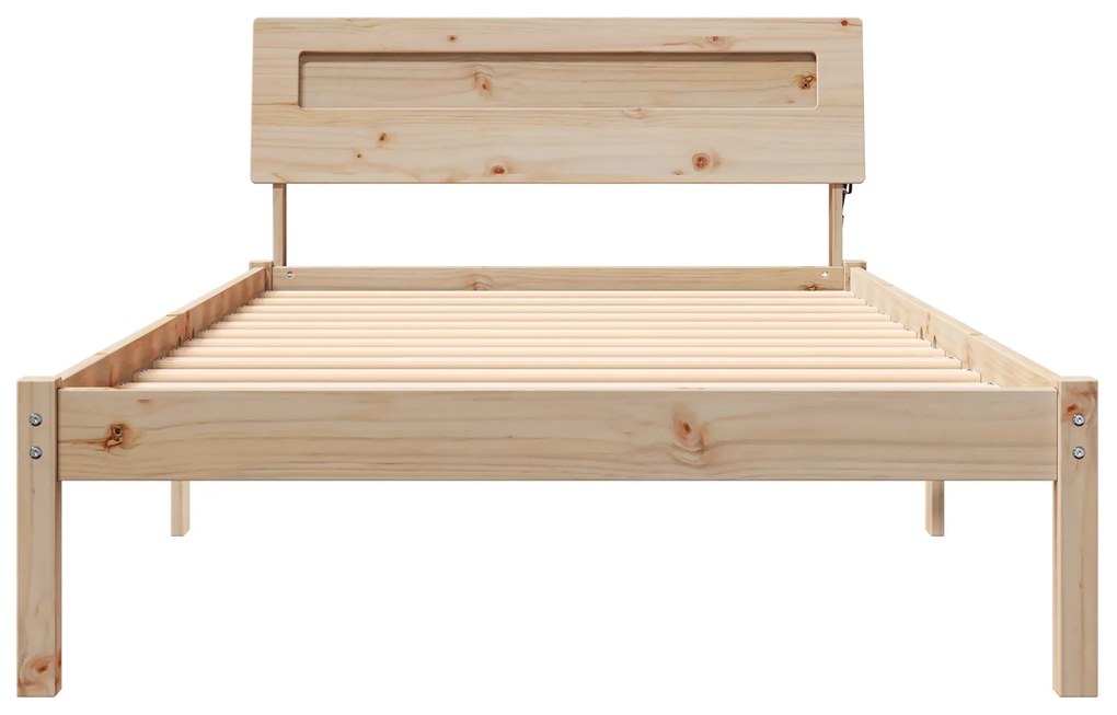 vidaXL Σκελετός Κρεβατιού Καφέ 90 x 200 cm Μασίφ ξύλο πεύκου