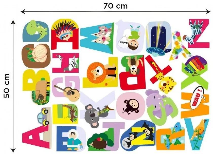 Διακοσμητικά αυτοκόλλητα τοίχου αλφάβητο με ζώα - 50x70