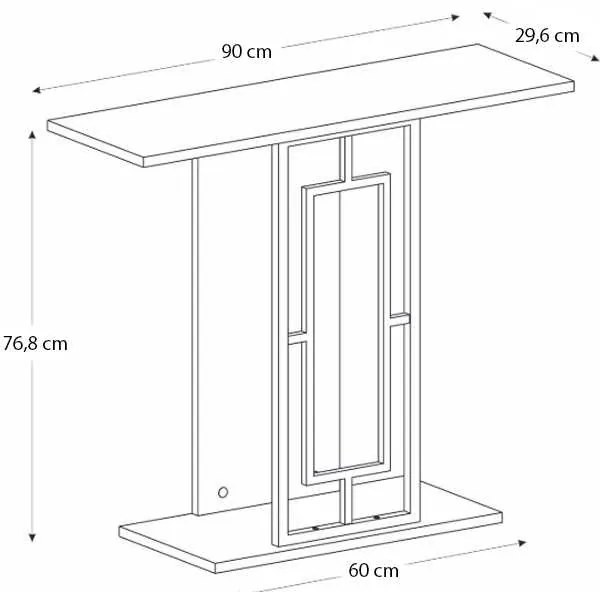 Κονσόλα Alderas Megapap χρώμα λευκό - travertine - χρυσό 90x29,6x76,8εκ.