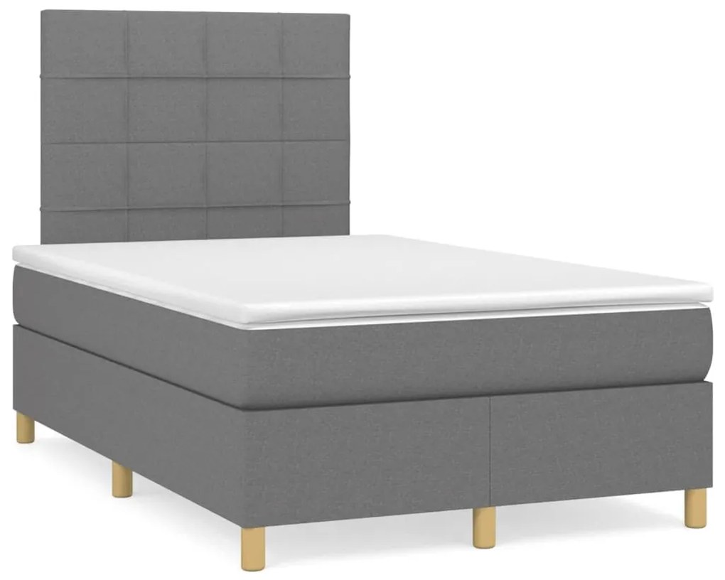 ΚΡΕΒΑΤΙ BOXSPRING ΜΕ ΣΤΡΩΜΑ ΣΚΟΥΡΟ ΓΚΡΙ 120X190 ΕΚ ΥΦΑΣΜΑΤΙΝΟ 3269931