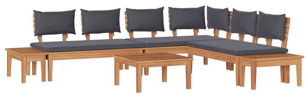vidaXL Σετ Παγκάκι Κήπου 3 pcs Καφέ, Γκρί Πολυ rattan, βαμμένο ατσάλι