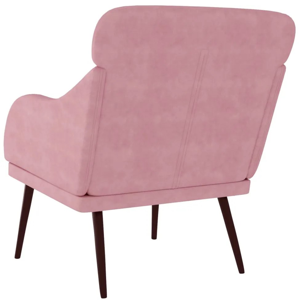 vidaXL Πολυθρόνα Ροζ 63 x 76x 80 εκ. Βελούδινη