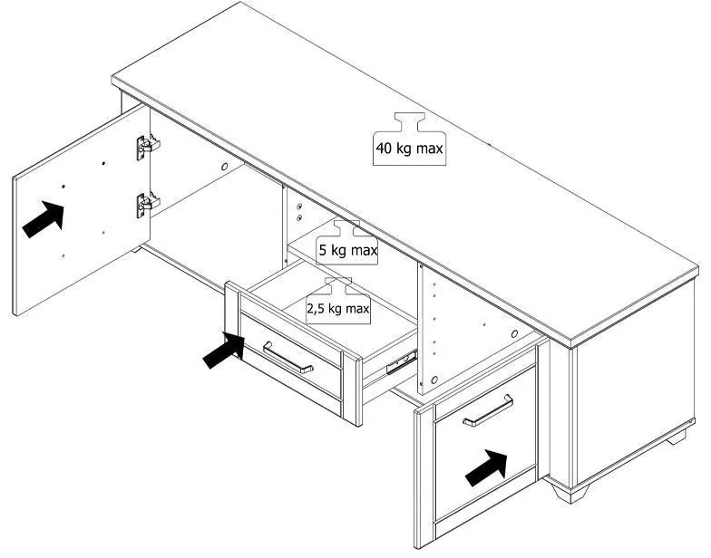 Έπιπλο Τηλεόρασης Valencia TV 150 Λευκό - Artisan Oak - Λευκό Μάτ 147x41x47,5 εκ. 147x41x47.5 εκ.