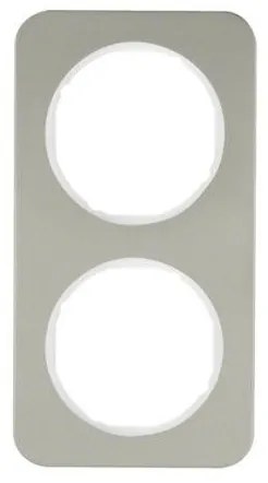 Πλαίσιο 2 Θέσεων INOX-Λευκό Berker R.1 10122114 Hager 10122114 Inox