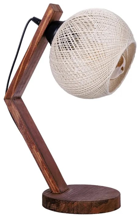 Φωτιστικό επιτραπέζιο Rope Megapap E27 ξύλινο - σχοινί χρώμα μπεζ - καρυδί Ø17x40εκ.-GP036-0054,1