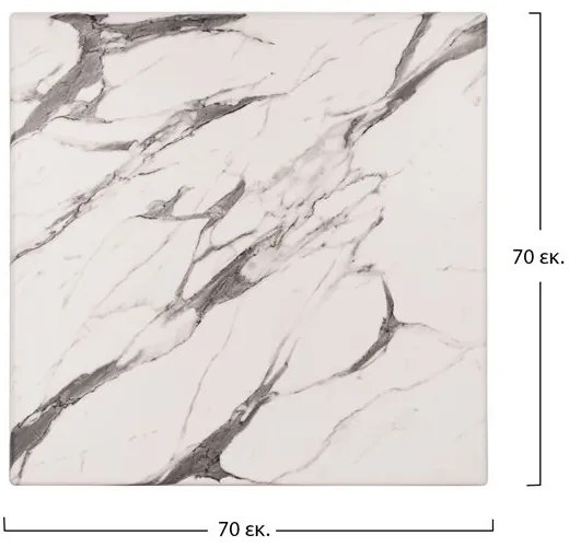 ΕΠΙΦΑΝΕΙΑ ΤΡΑΠΕΖΙΟΥ WERZALIT 70Χ70 MARBLE WHITE-GREY 5657 HM5230.11 - 0602927 - HM5230.11