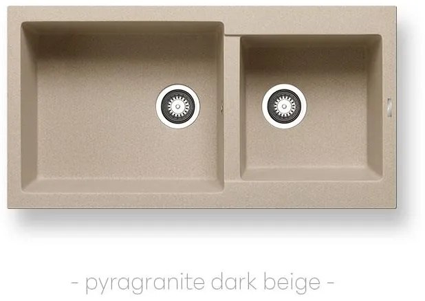 Νεροχύτης Κουζίνας Pyragranite Alazia 96x50 εκ. 2B Dark Beige