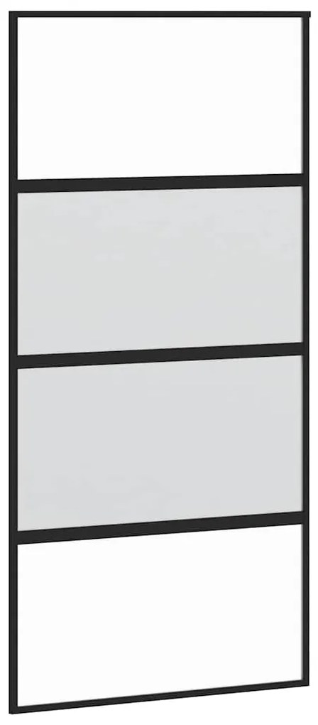 vidaXL Συρόμενη πόρτα με σετ υλικού 102,5x205 cm από γυαλί&Αλουμίνιο