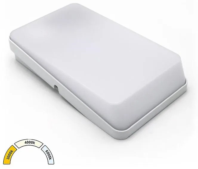 Adeleq Απλίκα LED Αλουμινίου Ορθογώνια 9W CCT ΙΡ54 Λευκή 3-890
