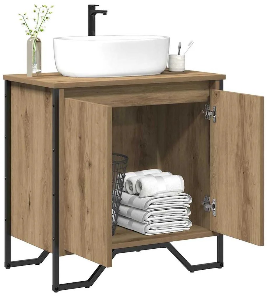 vidaXL Ντουλάπι Νιπτήρα με αποθήκευση Artisan Oak 60 x 35 x 60 εκ.