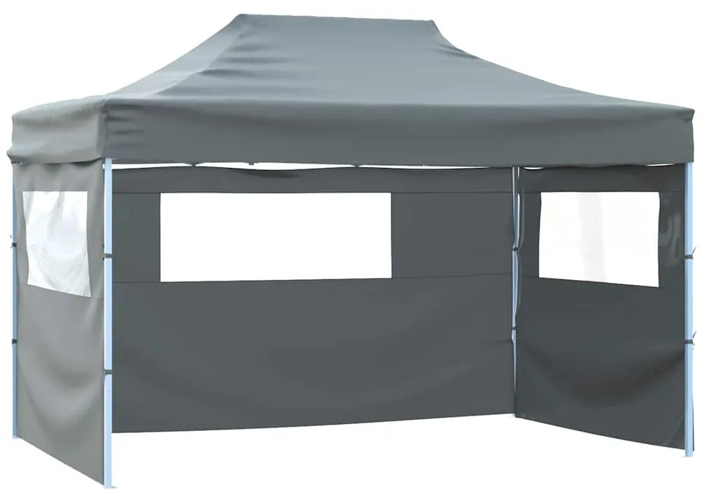 vidaXL Τέντα Εκδηλώσεων 4 Τοιχώματα Πτυσσόμενη Pop-Up Ανθρακί 3x4,5 μ.