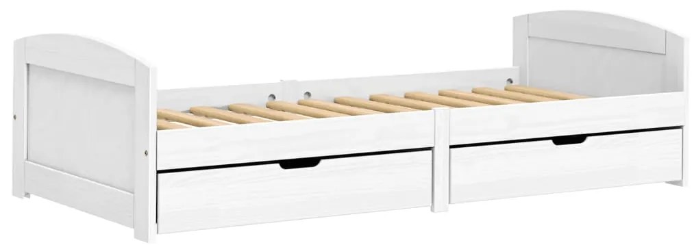 vidaXL Καναπές Κρεβάτι 2 Συρτ. IRUN Λευκός 90x200εκ. Μασίφ Ξύλο Πεύκου