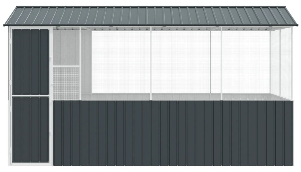 vidaXL Κλουβί Πουλιών  Ανθρακί 215 x 78 x 200 εκ, Γαλβανισμένος Χάλυβας.