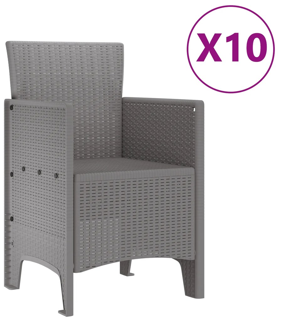 vidaXL Σετ Εξωτερικής Τραπεζαρίας 11 pcs Ανοιχτό γκρι Large