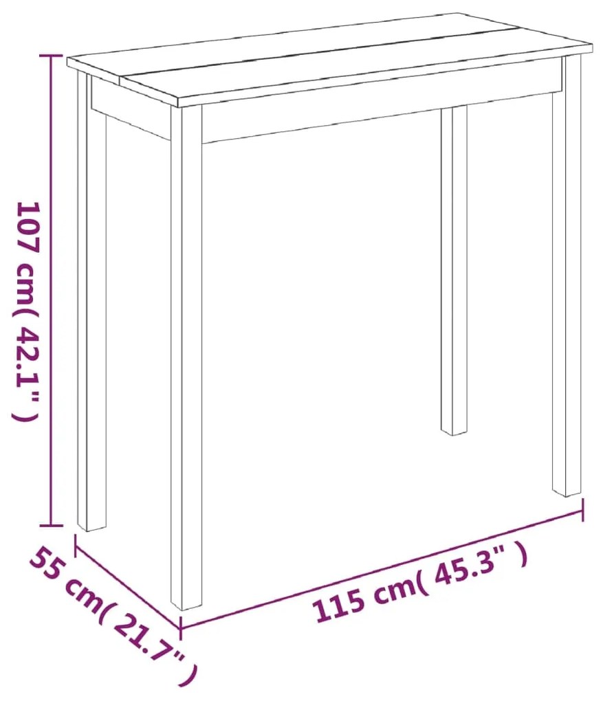 ΤΡΑΠΕΖΙ ΜΠΑΡ ΜΑΥΡΟ 115 X 55 X 107 ΕΚ. ΑΠΟ MDF 240378