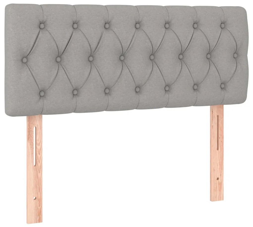 vidaXL Κρεβάτι Boxspring με Στρώμα & LED Αν.Γκρι 120x200 εκ Υφασμάτινο