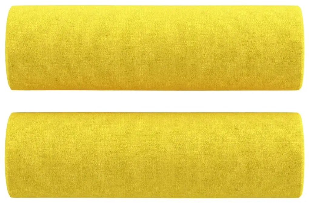 Σετ Σαλονιού 3 Τεμαχίων Αν. Κίτρινο Υφασμάτινο με Μαξιλάρια - Κίτρινο