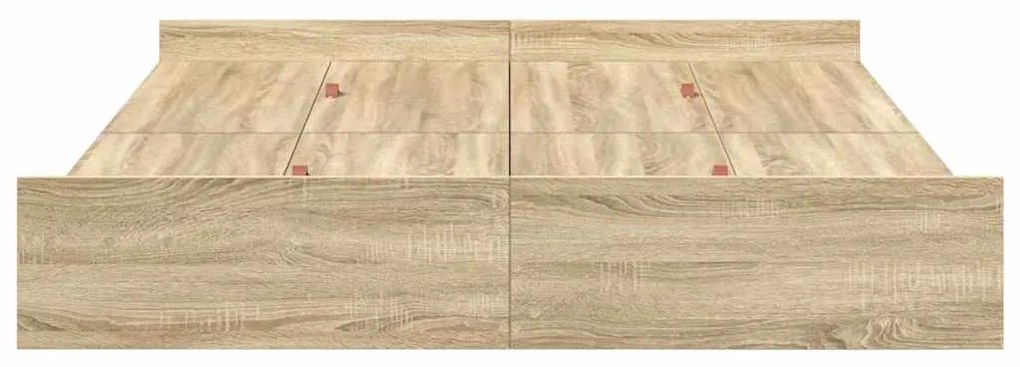 vidaXL Κρεβάτι με αποθηκευτικό χώρο Sonoma Δρυς 135 x 190 cm