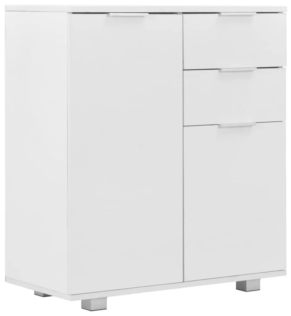 vidaXL Μπουφές Ψηλός Γυαλιστερός Λευκός 71x35x80εκ. Επεξεργασμένο Ξύλο