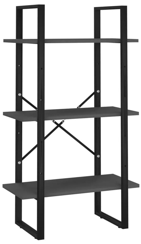 vidaXL Βιβλιοθήκη με 5 Ράφια Γκρι 60 x 30 x 175 εκ. από Επεξ. Ξύλο