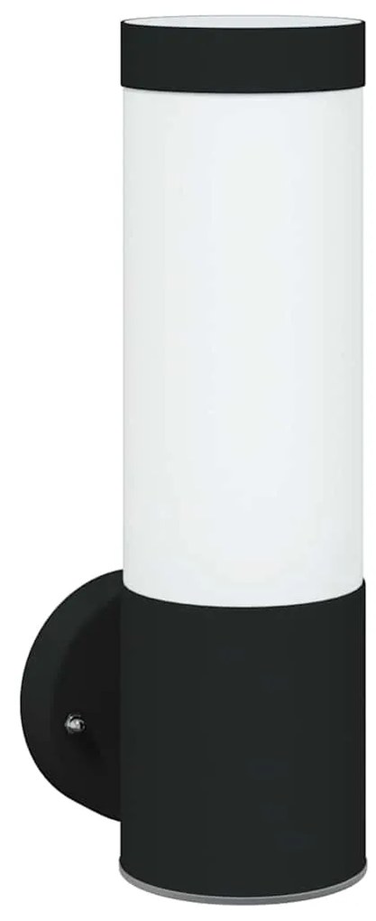 vidaXL Εξωτερικά Φωτιστικά Τοίχου 2 pcs Μαύρο 12 x 7.5 x 27 εκ