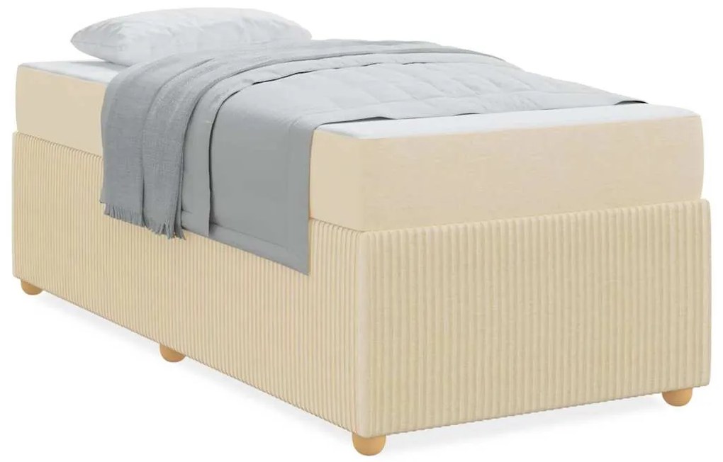 vidaXL Σκελετός Κρεβατιού με στρώμα Κρεμ 80 x 200 cm ύφασμα