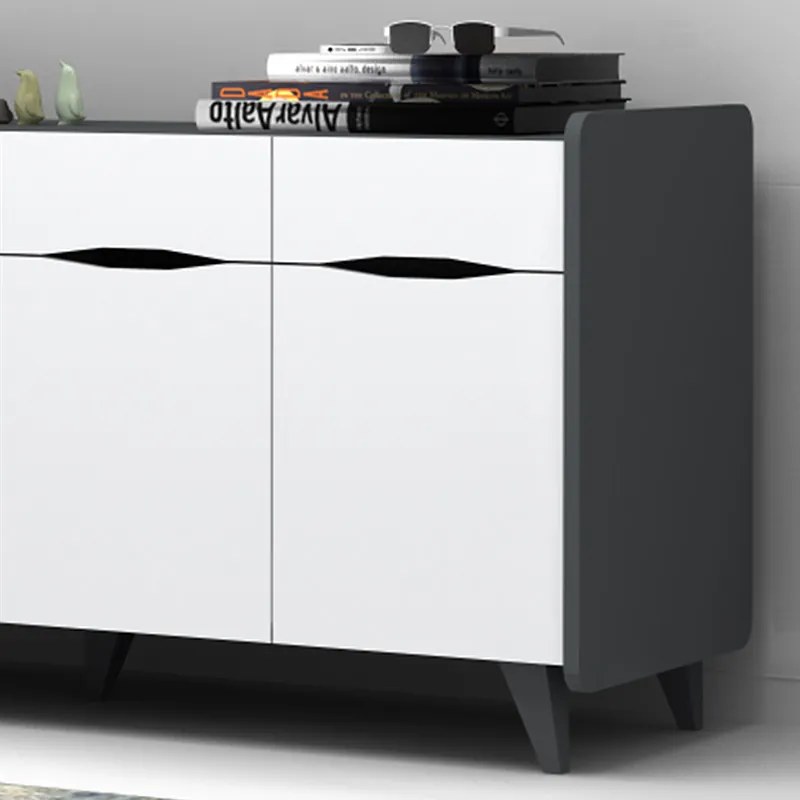 Μπουφές Sila Megapap χρώμα λευκό - ανθρακί 140x45x72εκ.