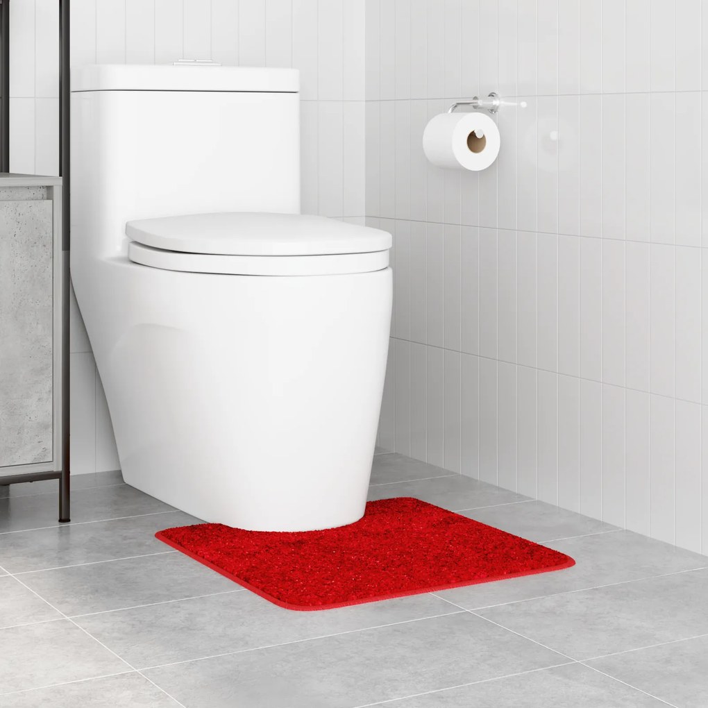 vidaXL Πατάκι Μπάνιου U-Σχήματος Κόκκινο 50x50 cm Πολυπροπυλένιο Αντιολισθητικό