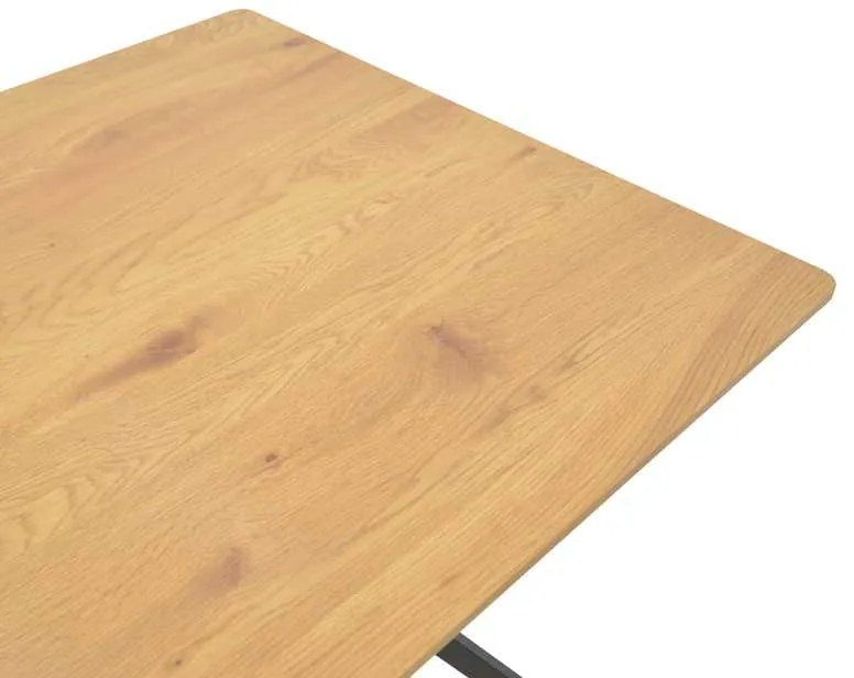 Τραπέζι Nerelis pakoworld φυσικό mdf και πόδι μαύρο μέταλλο 160x90x75εκ
