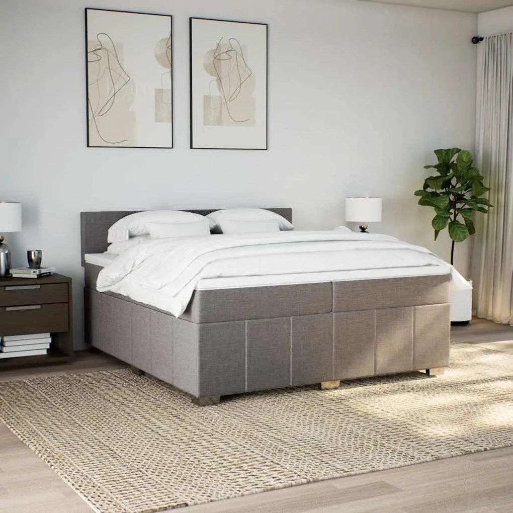 ΚΡΕΒΑΤΙ BOXSPRING ΜΕ ΣΤΡΩΜΑ TAUPE 200X200 ΕΚ. ΥΦΑΣΜΑΤΙΝΟ 3289472