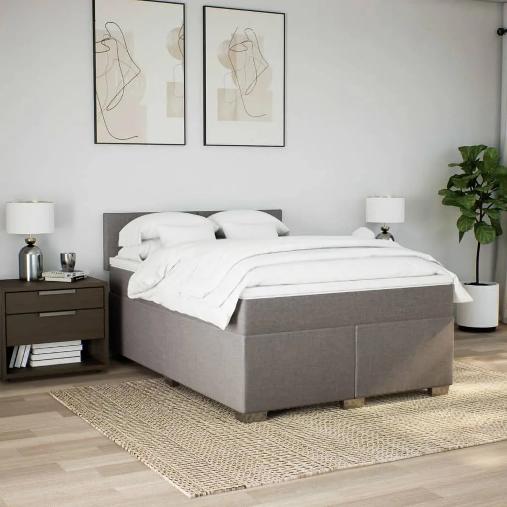 ΚΡΕΒΑΤΙ BOXSPRING ΜΕ ΣΤΡΩΜΑ TAUPE 140X200 ΕΚ. ΥΦΑΣΜΑΤΙΝΟ 3288208