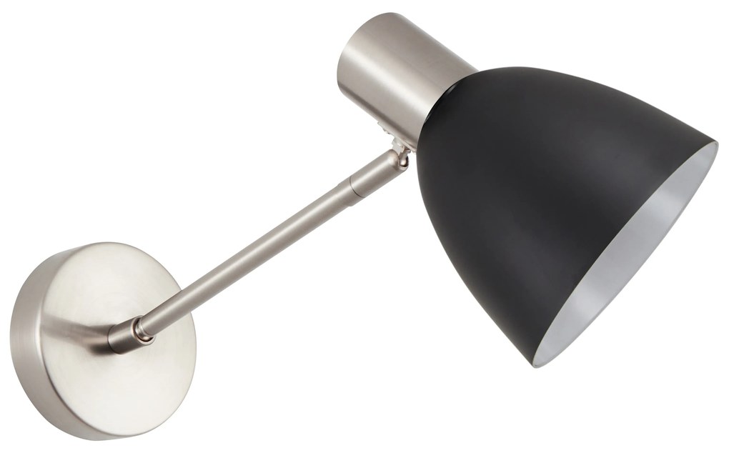 SE21-NM-22-MS2 ADEPT WALL LAMP Nickel Matt Wall lamp Black Shade+