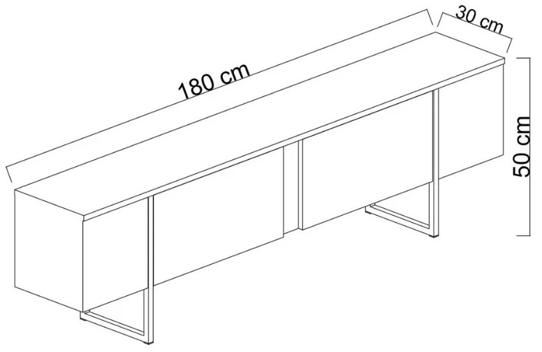 Έπιπλο τηλεόρασης Luxe Megapap χρώμα travertine - χρυσό 180x30x50εκ. - GP052-0117,4