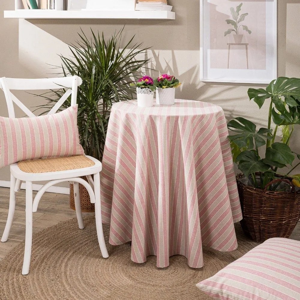 Ροτόντα Prado 06 Pink Teoran Διάμετρος 180cm Φ180 Cotton-Polyester