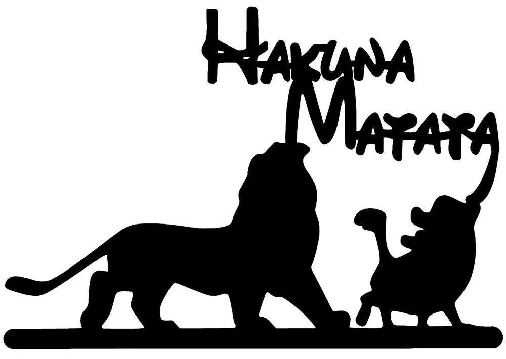 Διακοσμητικό Τοίχου Hakuna Matata Lion And Piggy 891TNL2001 58x1,5x39cm Black Wallity Μέταλλο