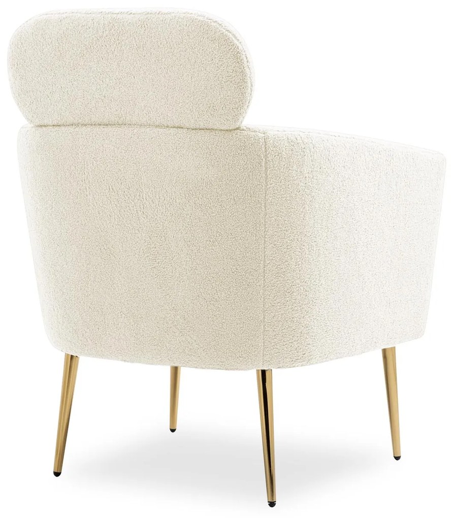 MELISA  leisure armchair cream / gold DIOMMI V-CH-MELISA-FOT-KREMOWY