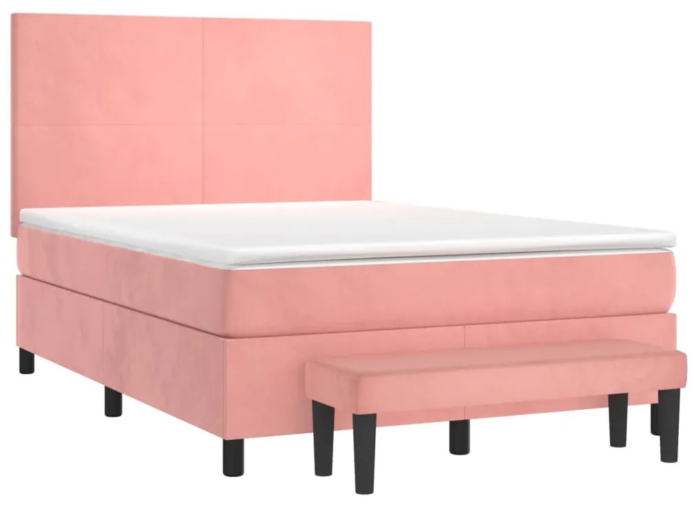 ΚΡΕΒΑΤΙ BOXSPRING ΜΕ ΣΤΡΩΜΑ ΡΟΖ 140X190 ΕΚ. ΒΕΛΟΥΔΙΝΟ 3137724